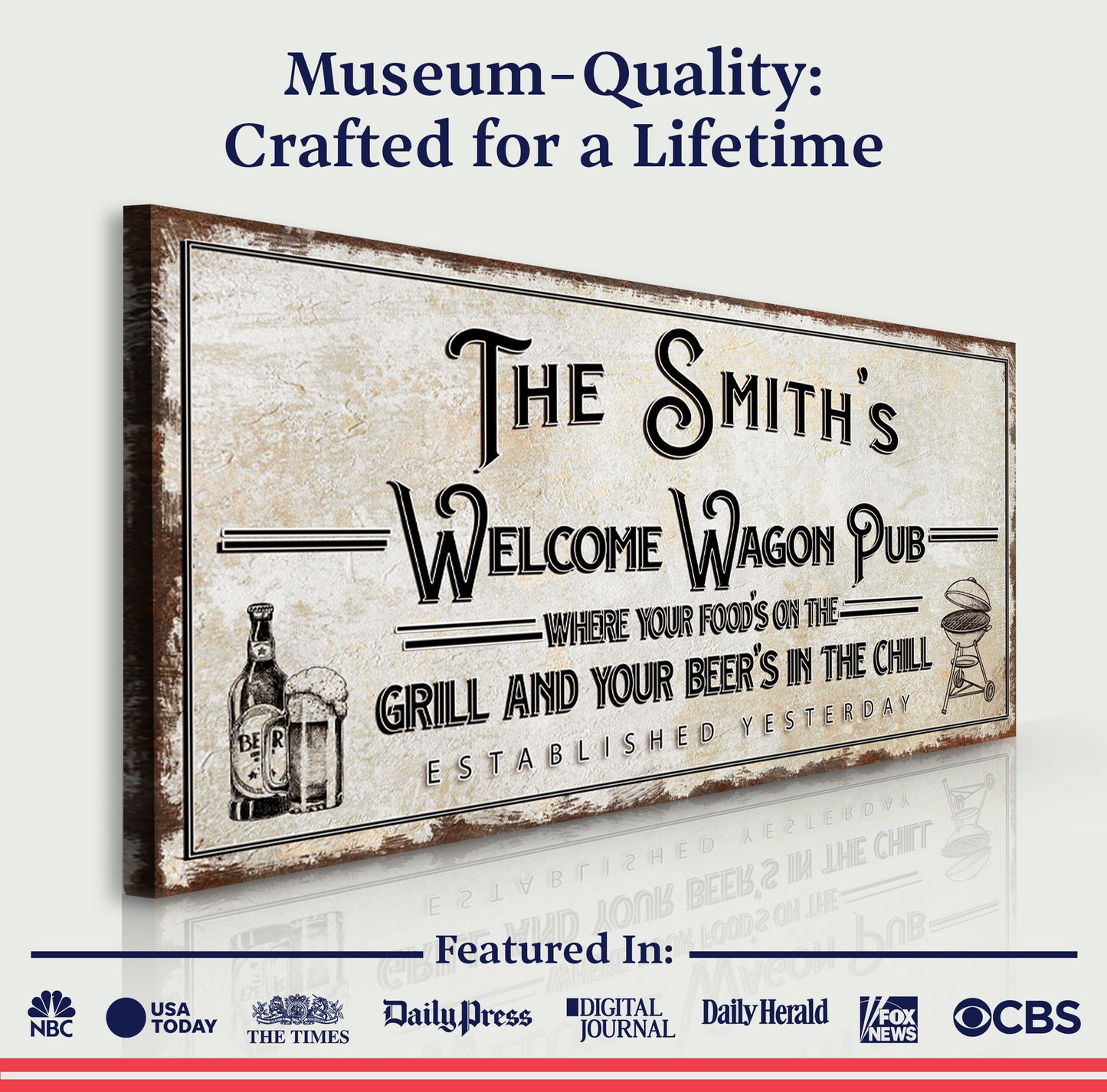 Welcome Wagon Pub Your Beer's In The Chill Canvas Sign