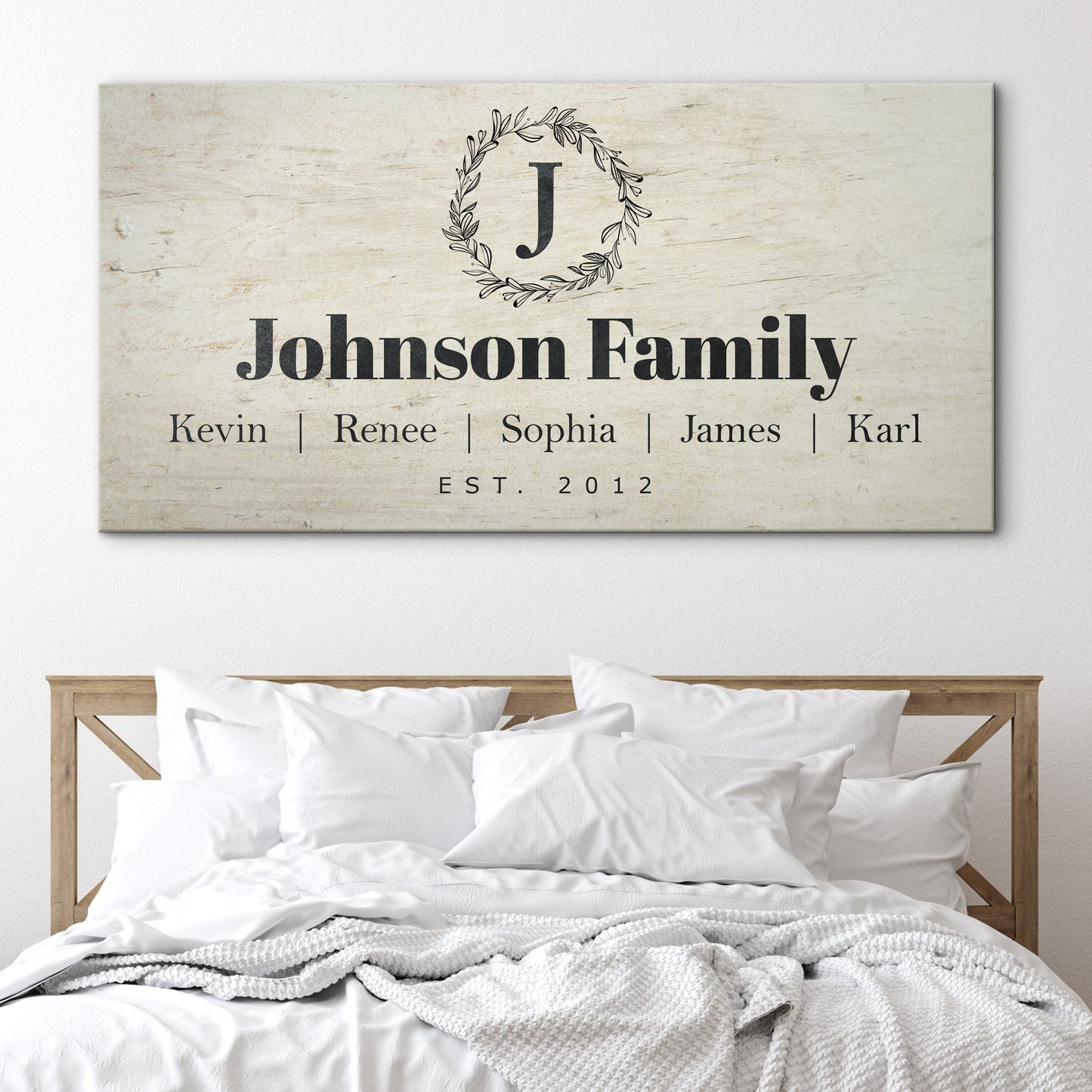 White Family Name Canvas Wall Art