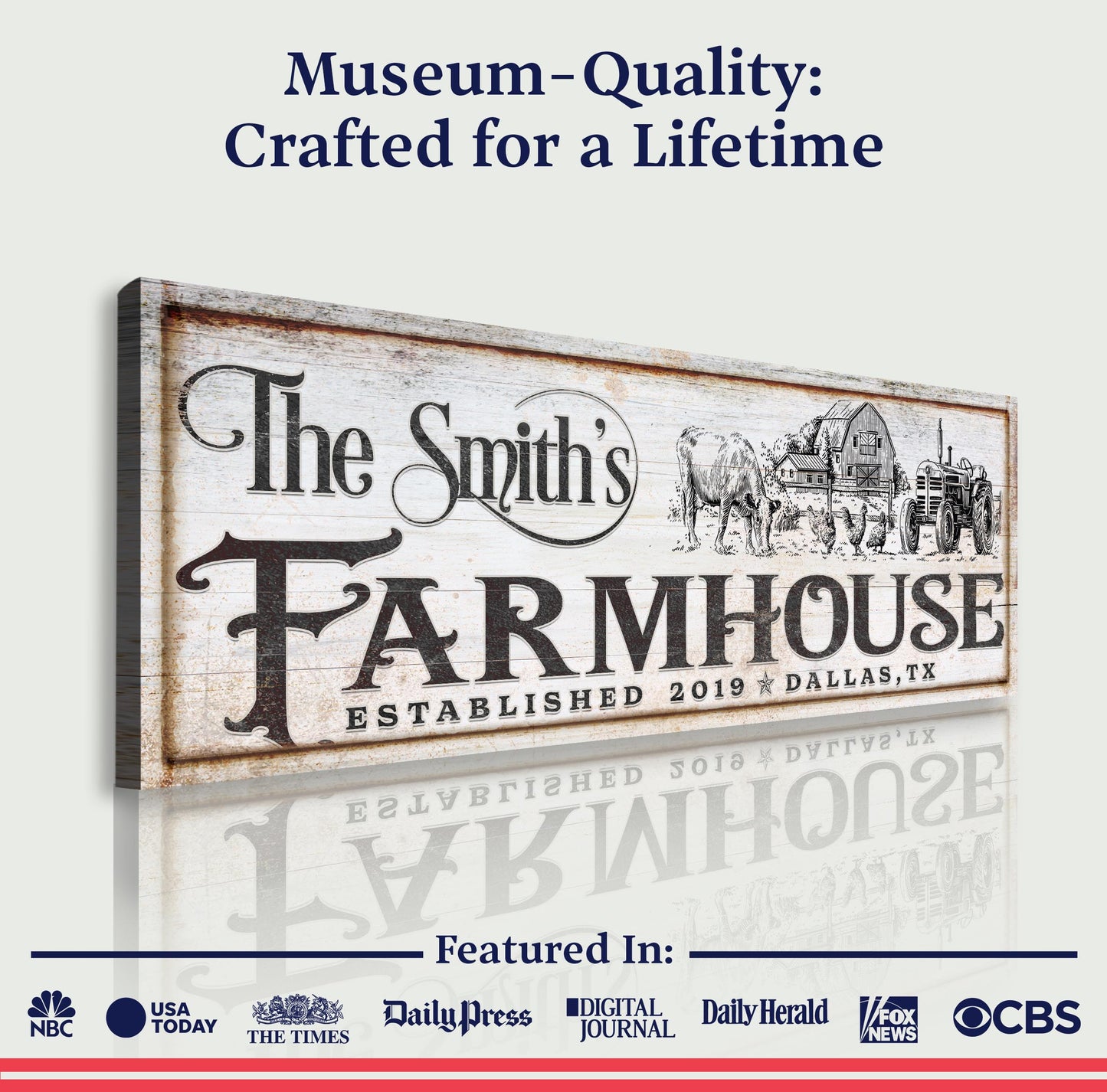 Vintage Rust Farmhouse Canvas Sign II