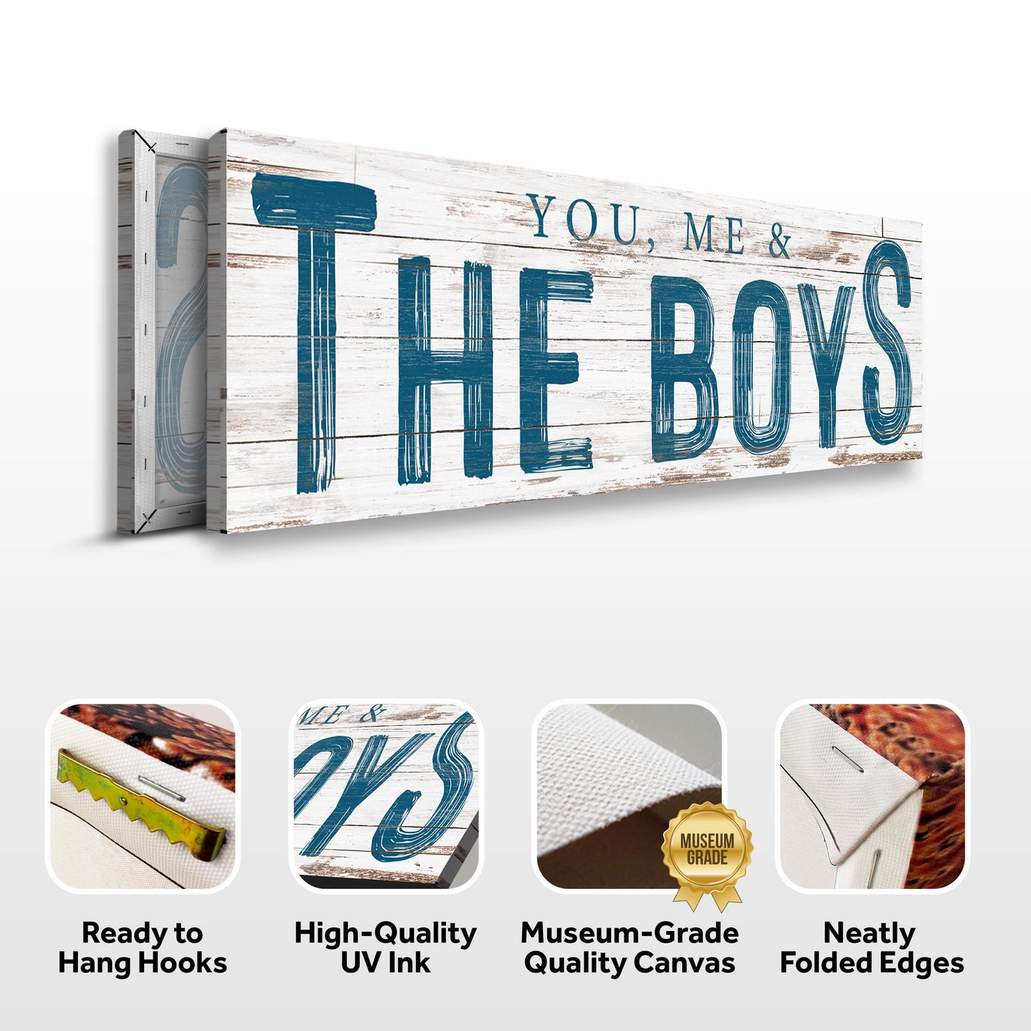 You Me and the Boys Rustic Canvas Wall Art