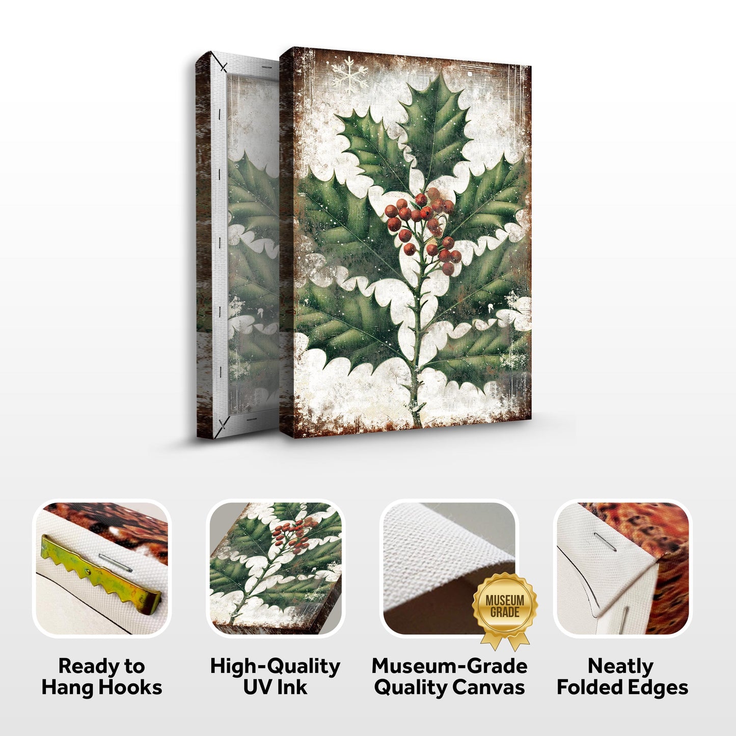 Christmas Holly Canvas Wall Art