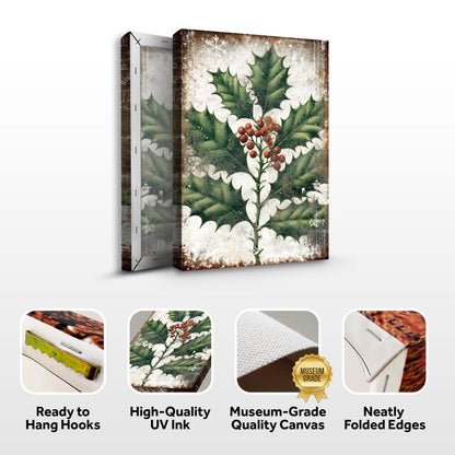 Christmas Holly Canvas Wall Art