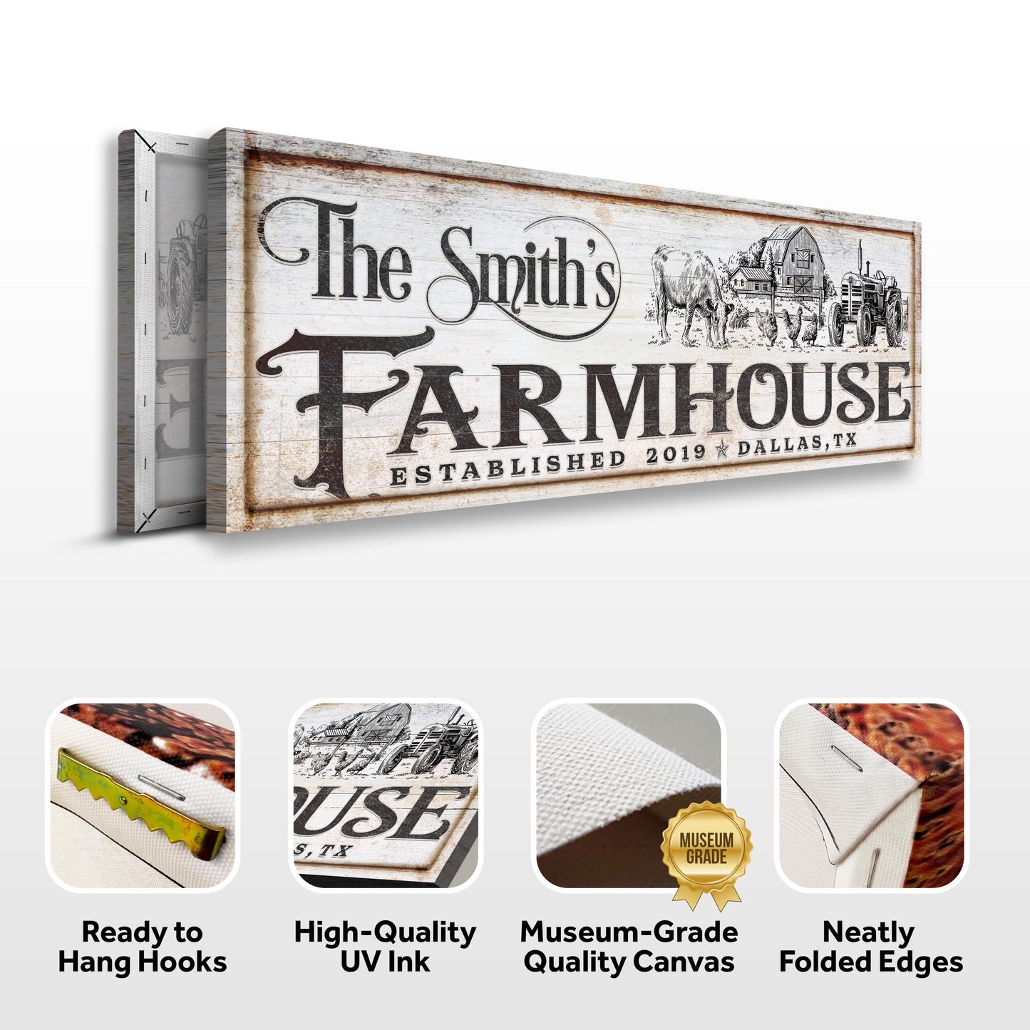 Vintage Rust Farmhouse Canvas Sign II