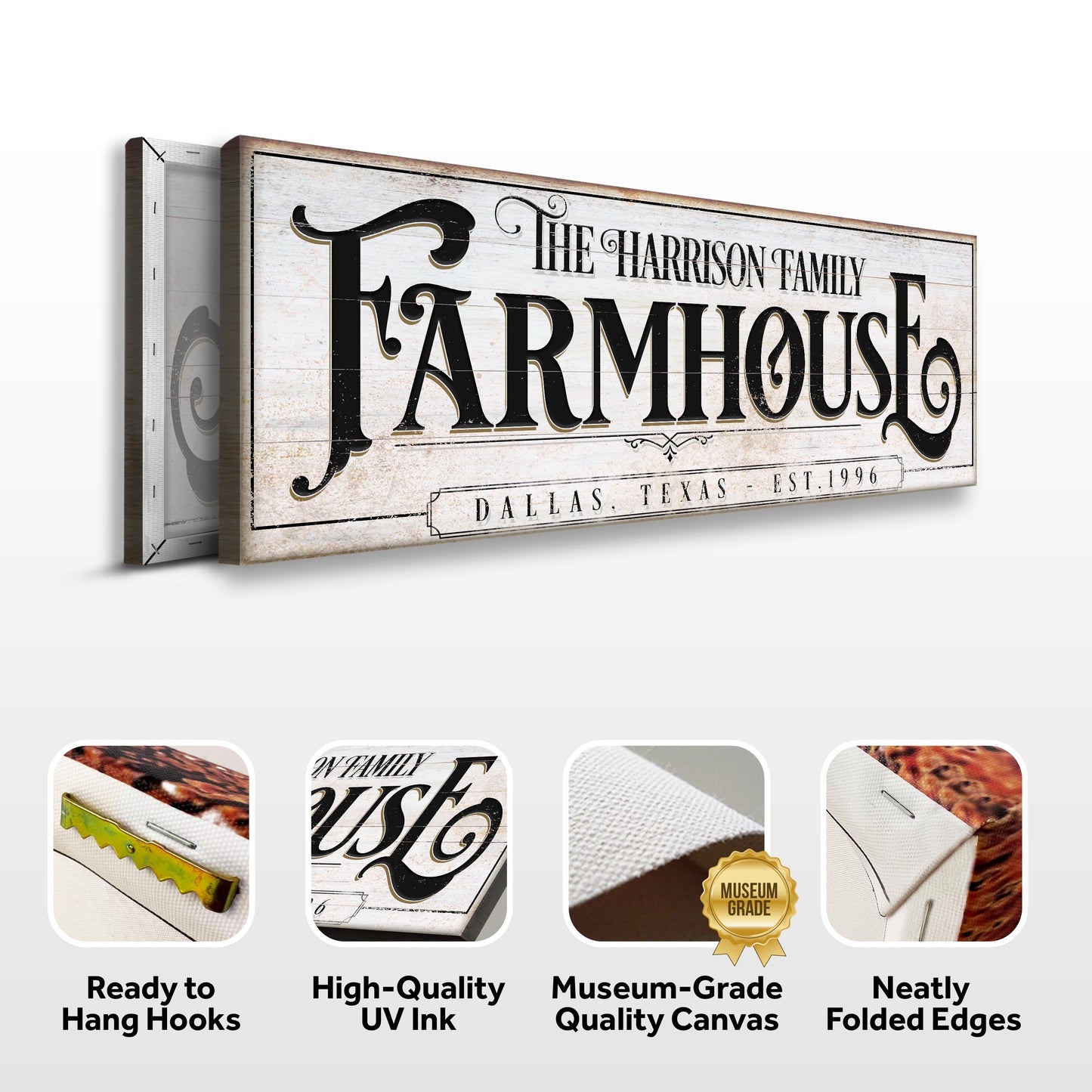 Vintage Rust Farmhouse Canvas Sign