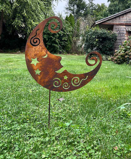 Crescent Moon Metal Wall Art, Indoor or Outdoor