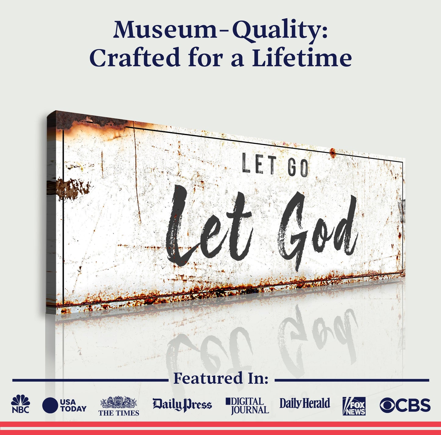 Let Go Let God Canvas Wall Art Faith Sign