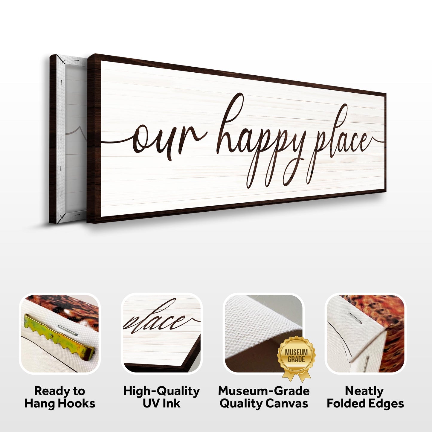 Our Happy Place Sign Canvas Wall Art