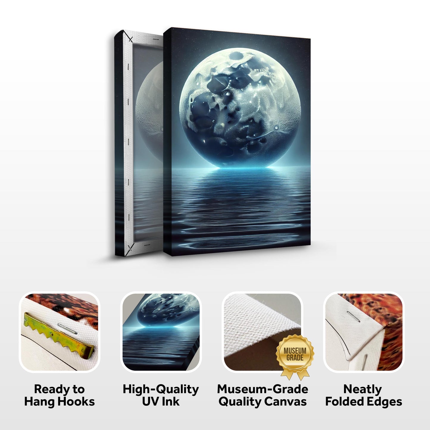 Moonlight Glow Night Sky Canvas Wall Art
