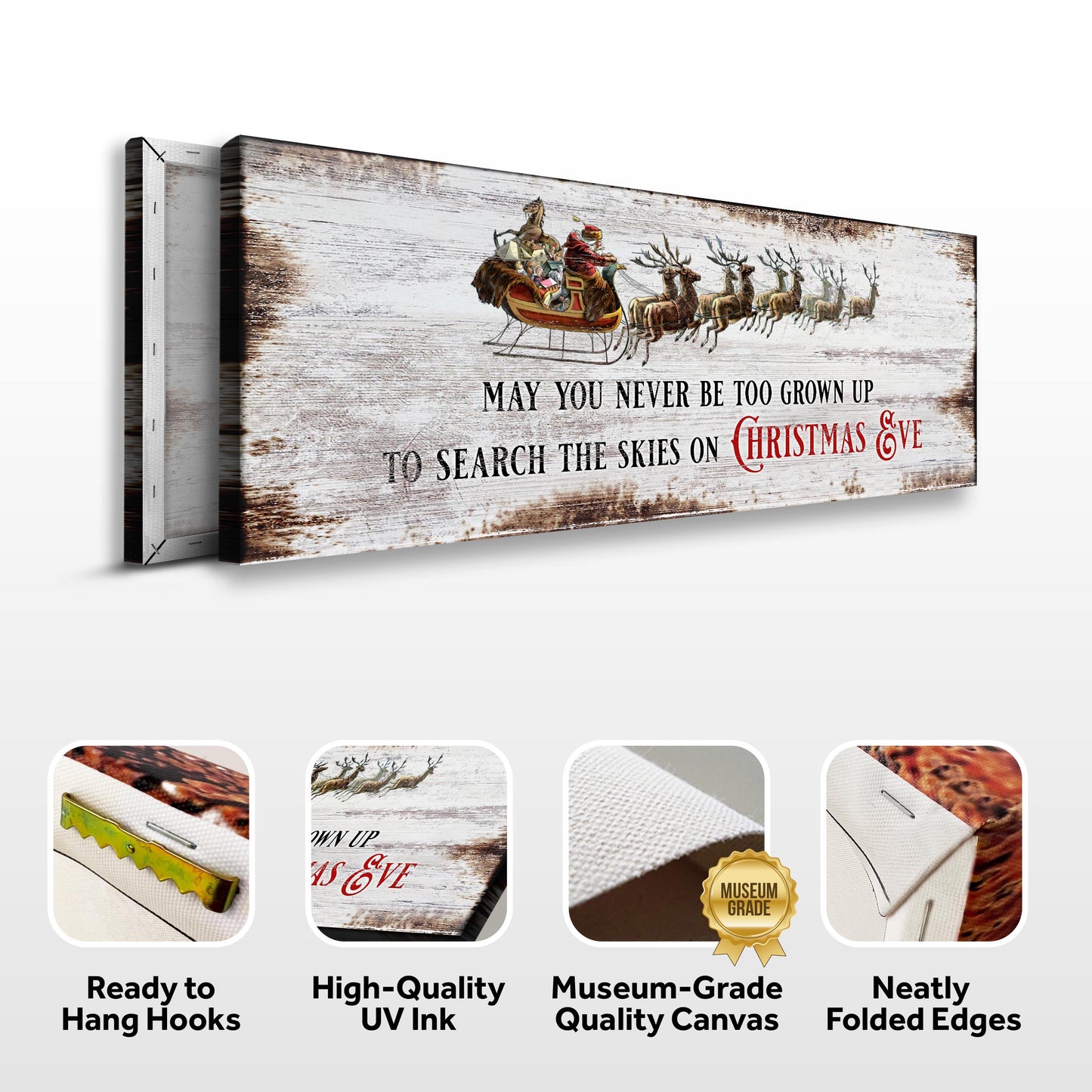 May You Never Stop Believing Christmas Canvas Wall Art