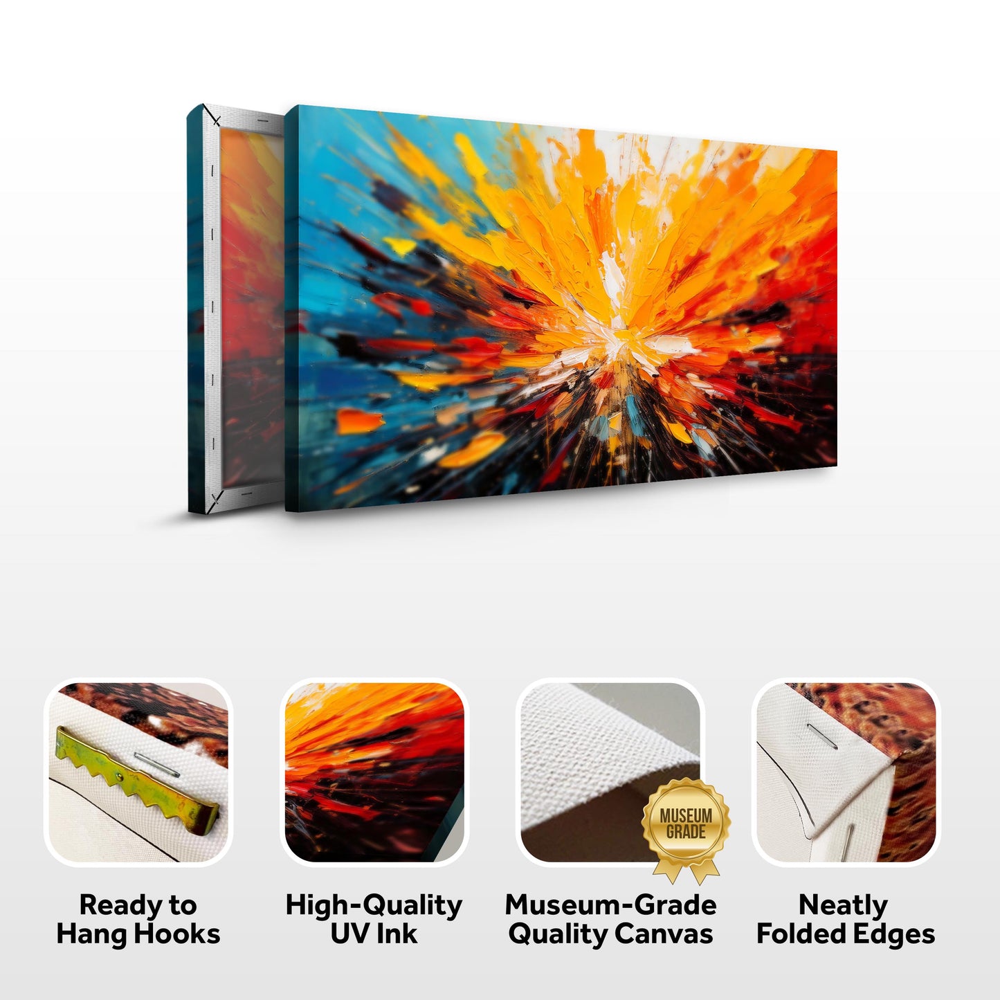 Color Burst Abstract Canvas Wall Art