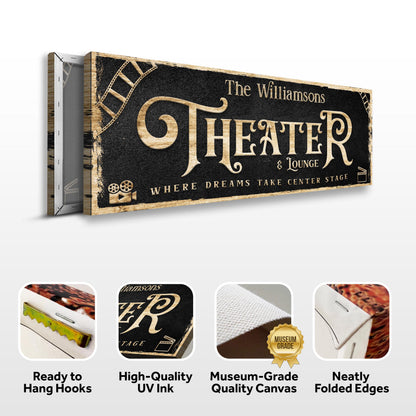 Theater Room Canvas Wall Art Sign VI