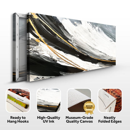 Abstract Shadows Canvas Wall Art — Gold & Black