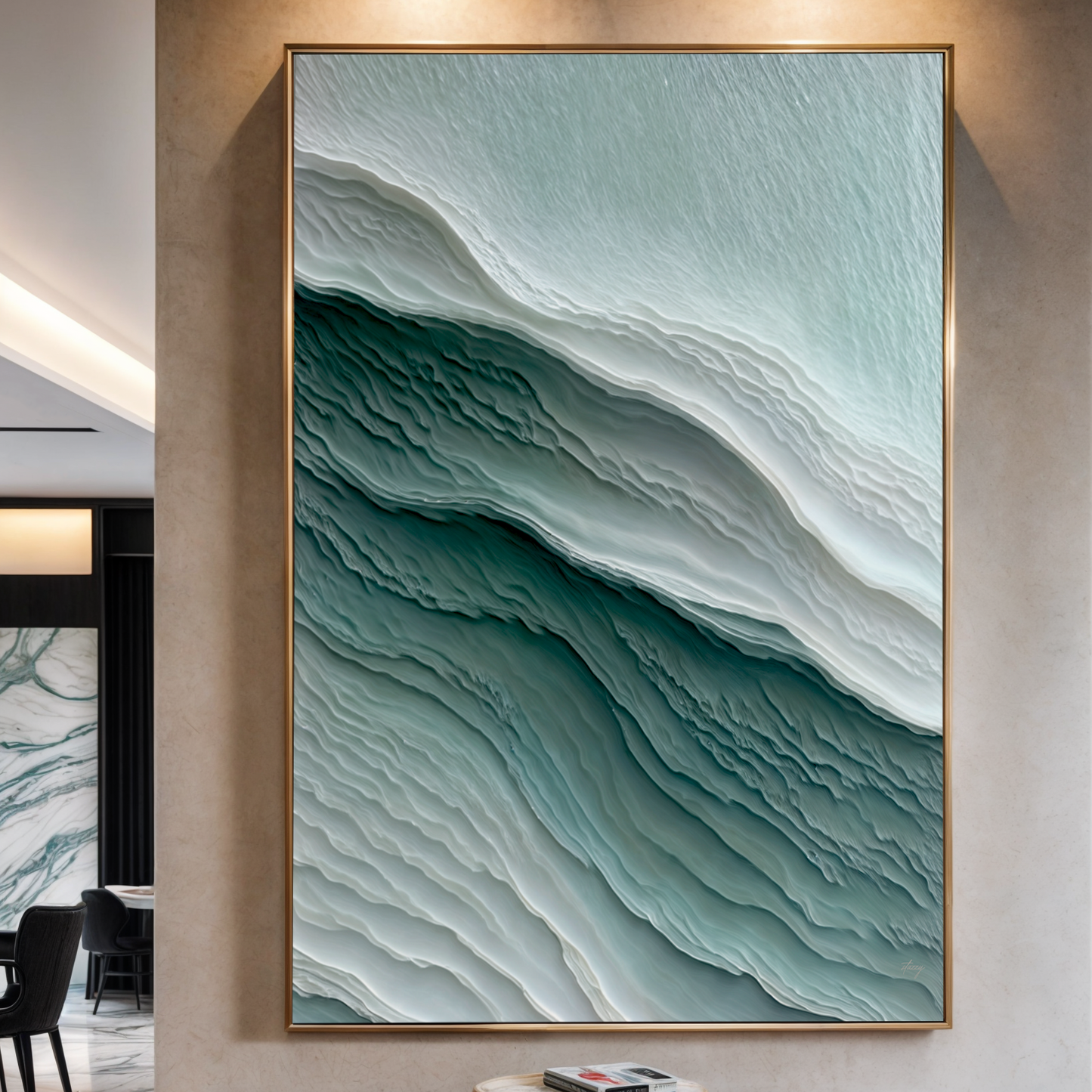 Aegean Layers Coastal Abstract Canvas Wall Art