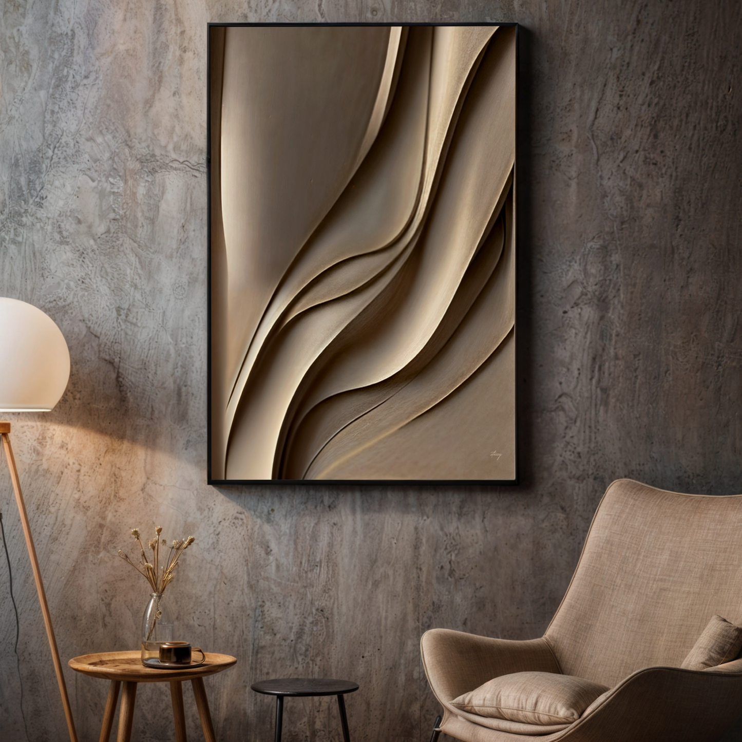 Drifted Elegance Abstract Canvas Wall Art