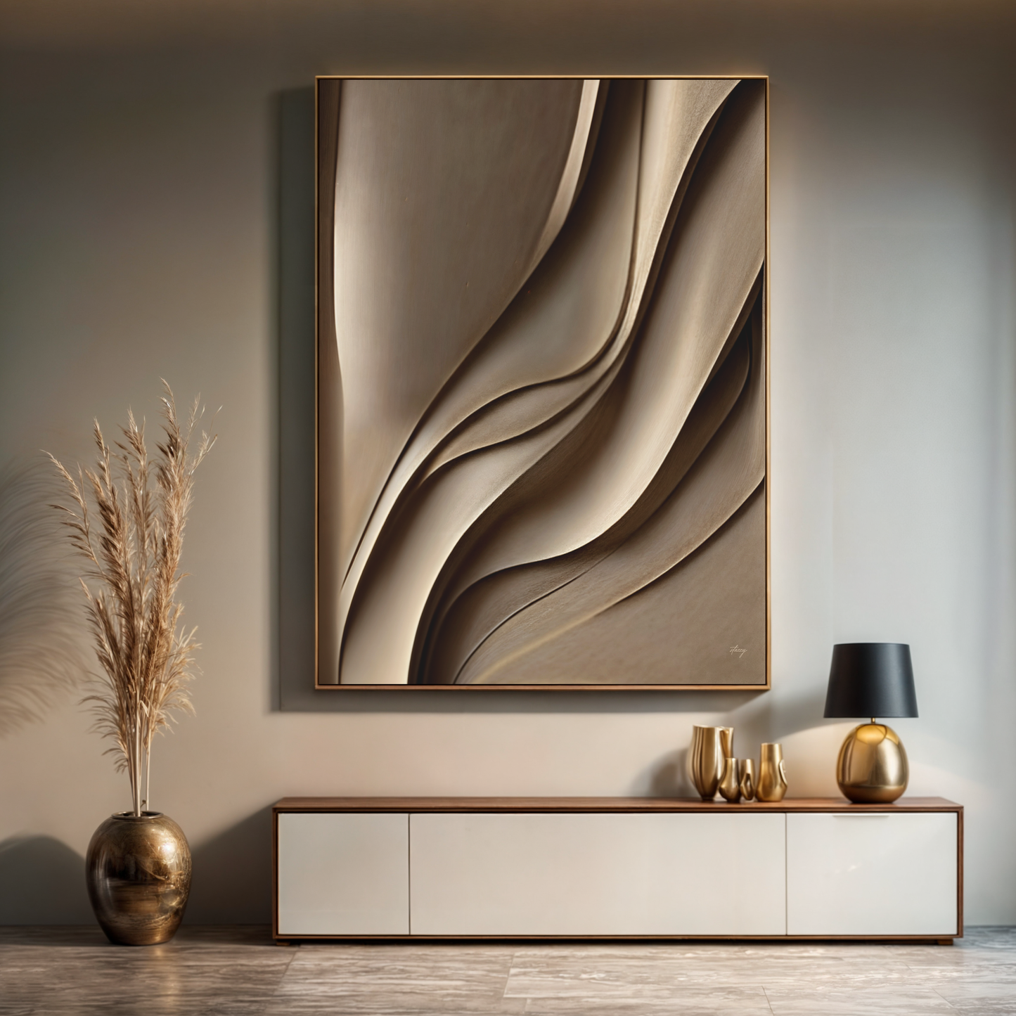 Drifted Elegance Abstract Canvas Wall Art