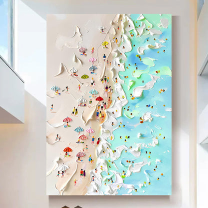 Beachfront Painting Coastal Canvas Wall Art