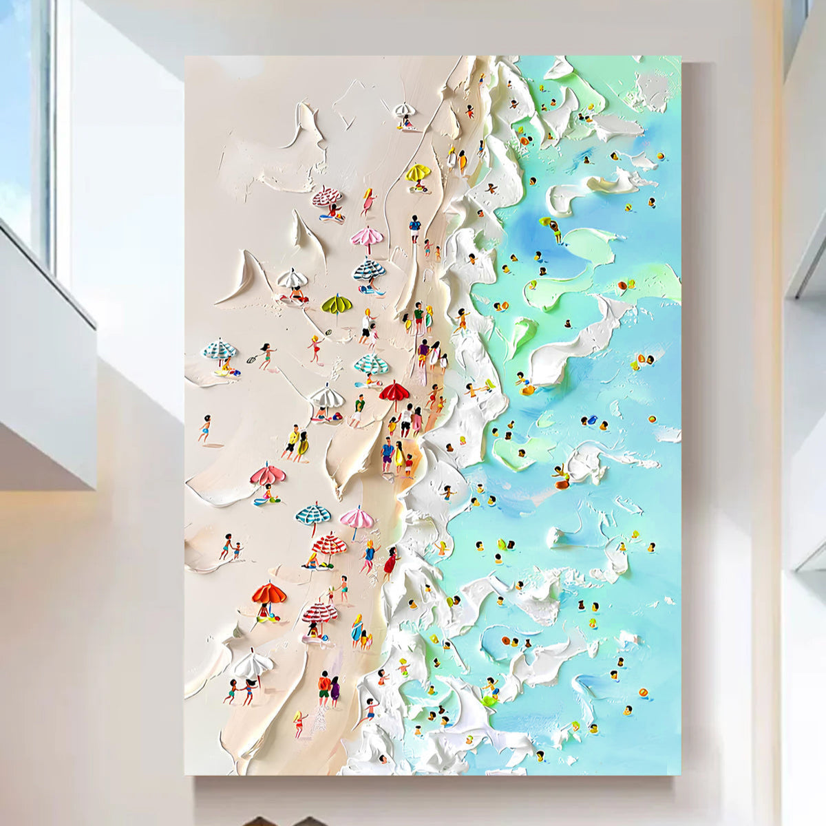 Beachfront Painting Coastal Canvas Wall Art