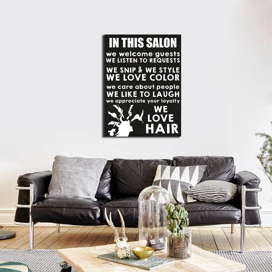 In This Salon Beauty Salon Canvas Wall Art