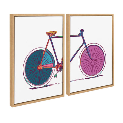 Colorful Bicycle Framed Canvas Wall Art Set