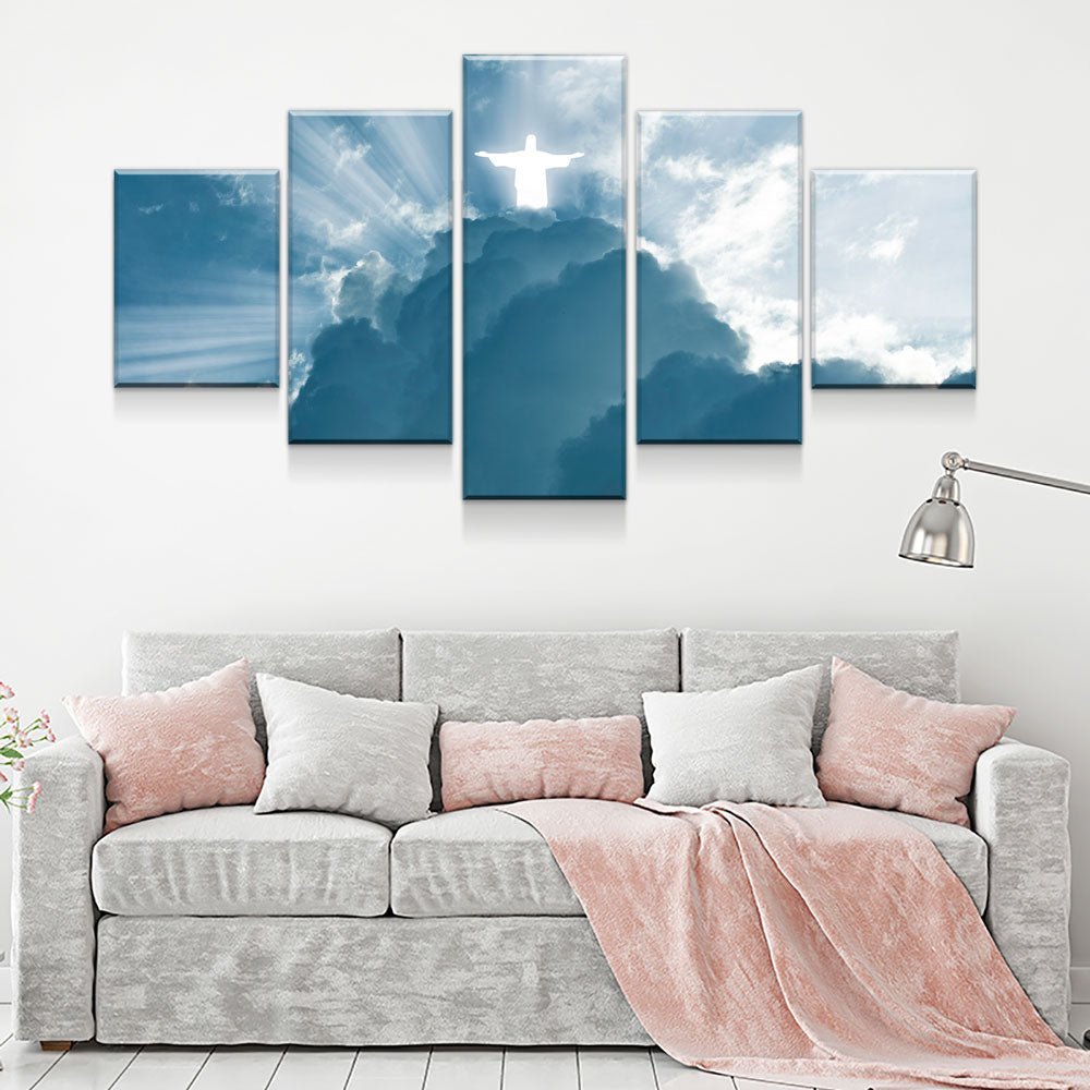 Jesus Is Coming five-piece canvas wall art set for a faith-inspired wall