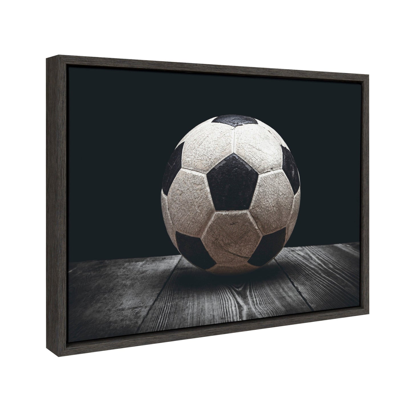 Vintage Soccer Ball Framed Canvas Wall Art