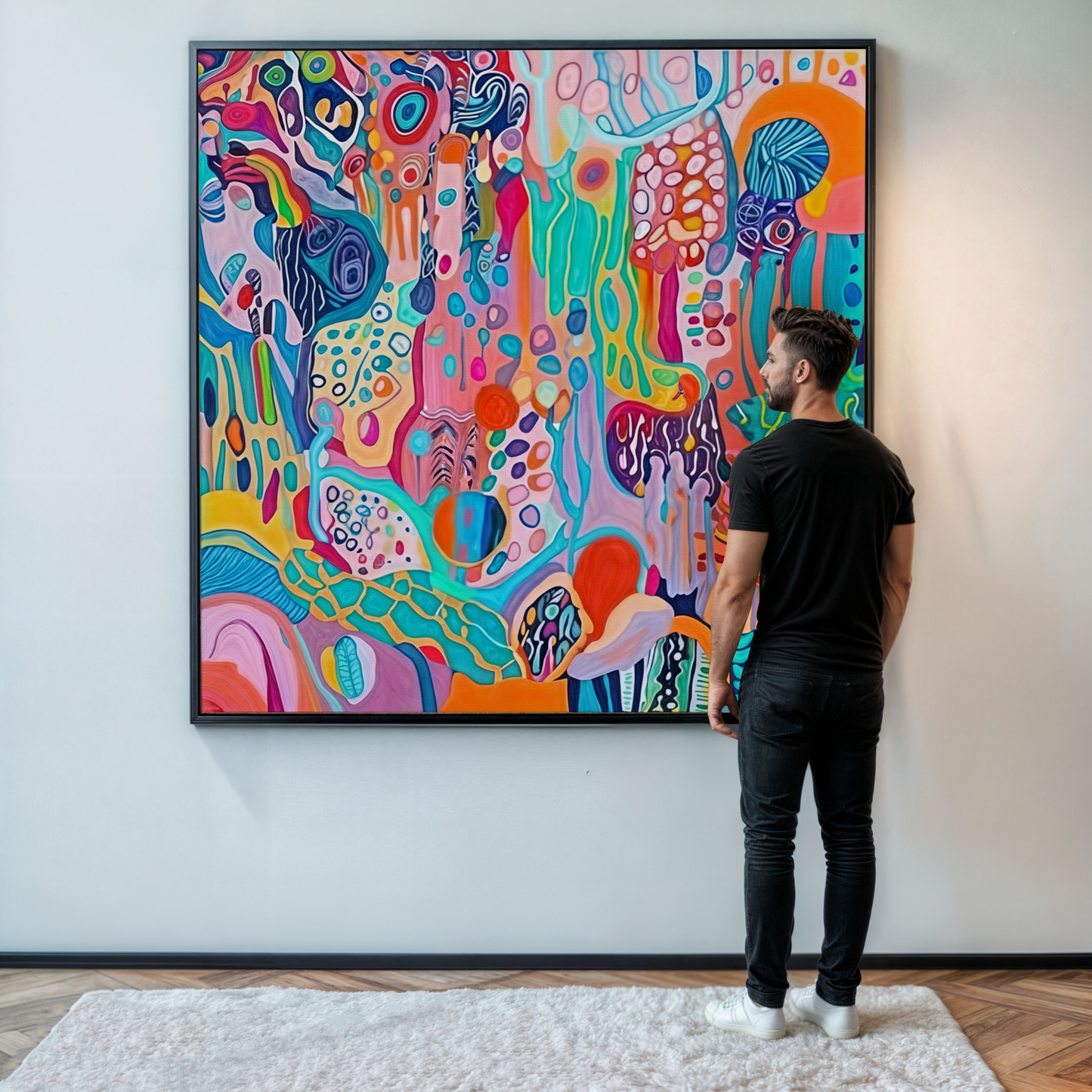 Kaleidoscopic Voyage Colorful Abstract Canvas Wall Art