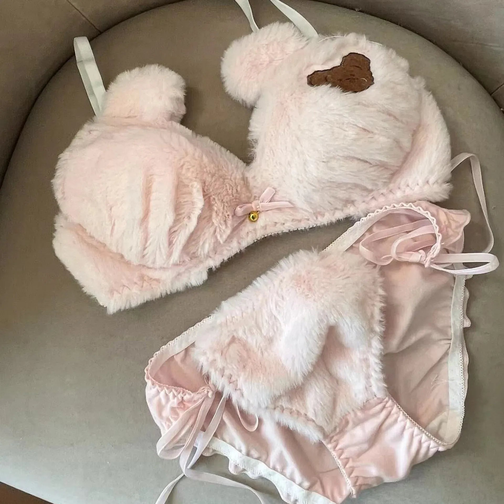 kawaii lingerie flat-lay with accessories