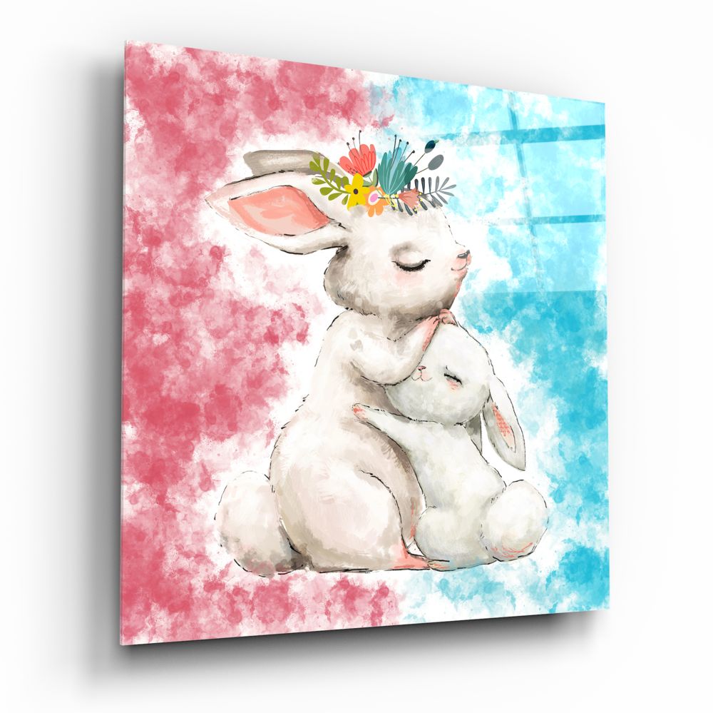 Rabbit glass wall art