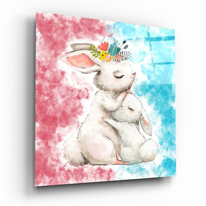 Rabbit glass wall art