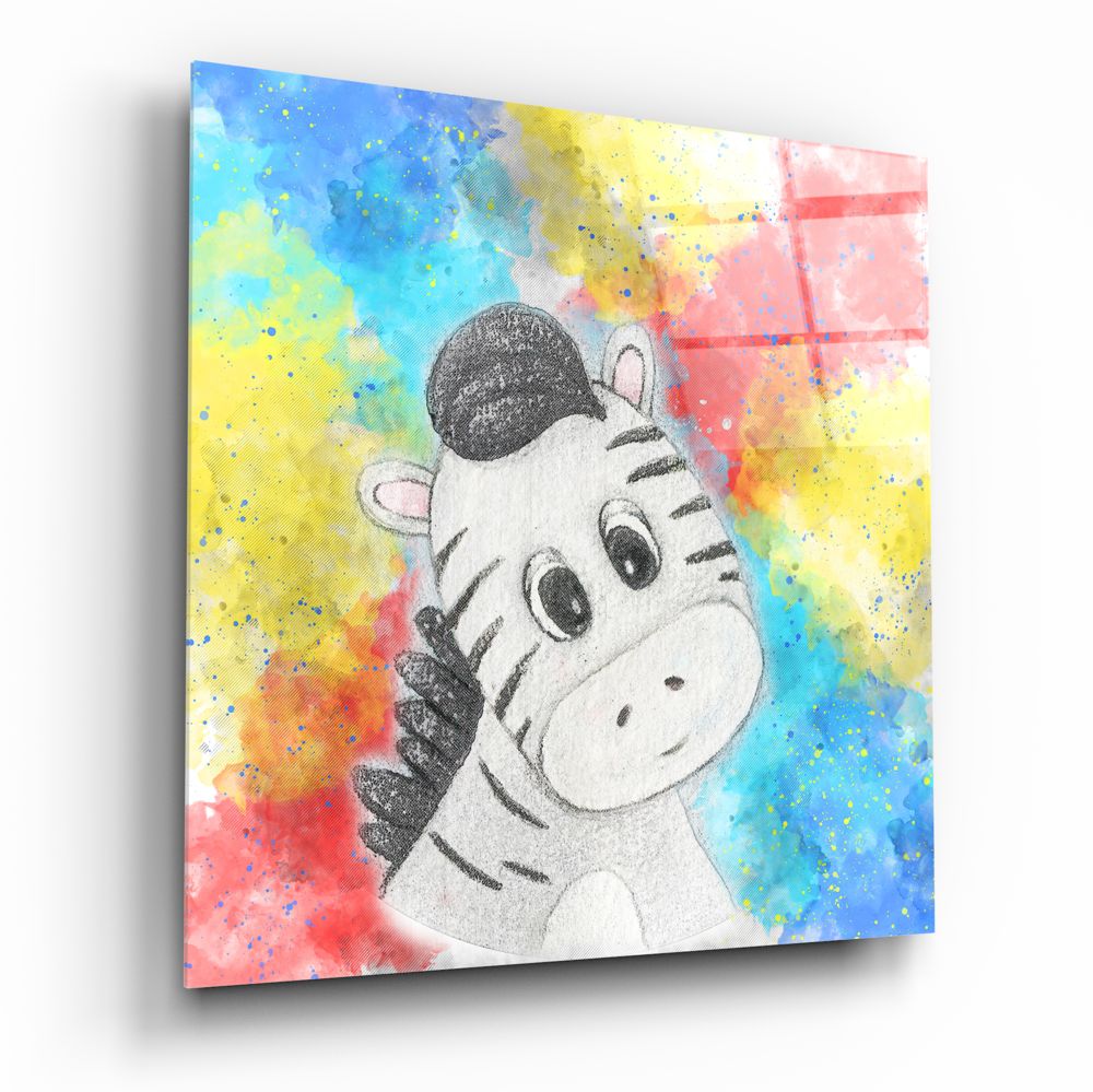 Zebra glass wall art wildlife decor