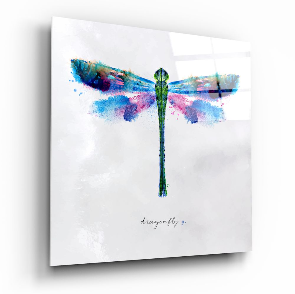 Dragonfly nature glass wall art