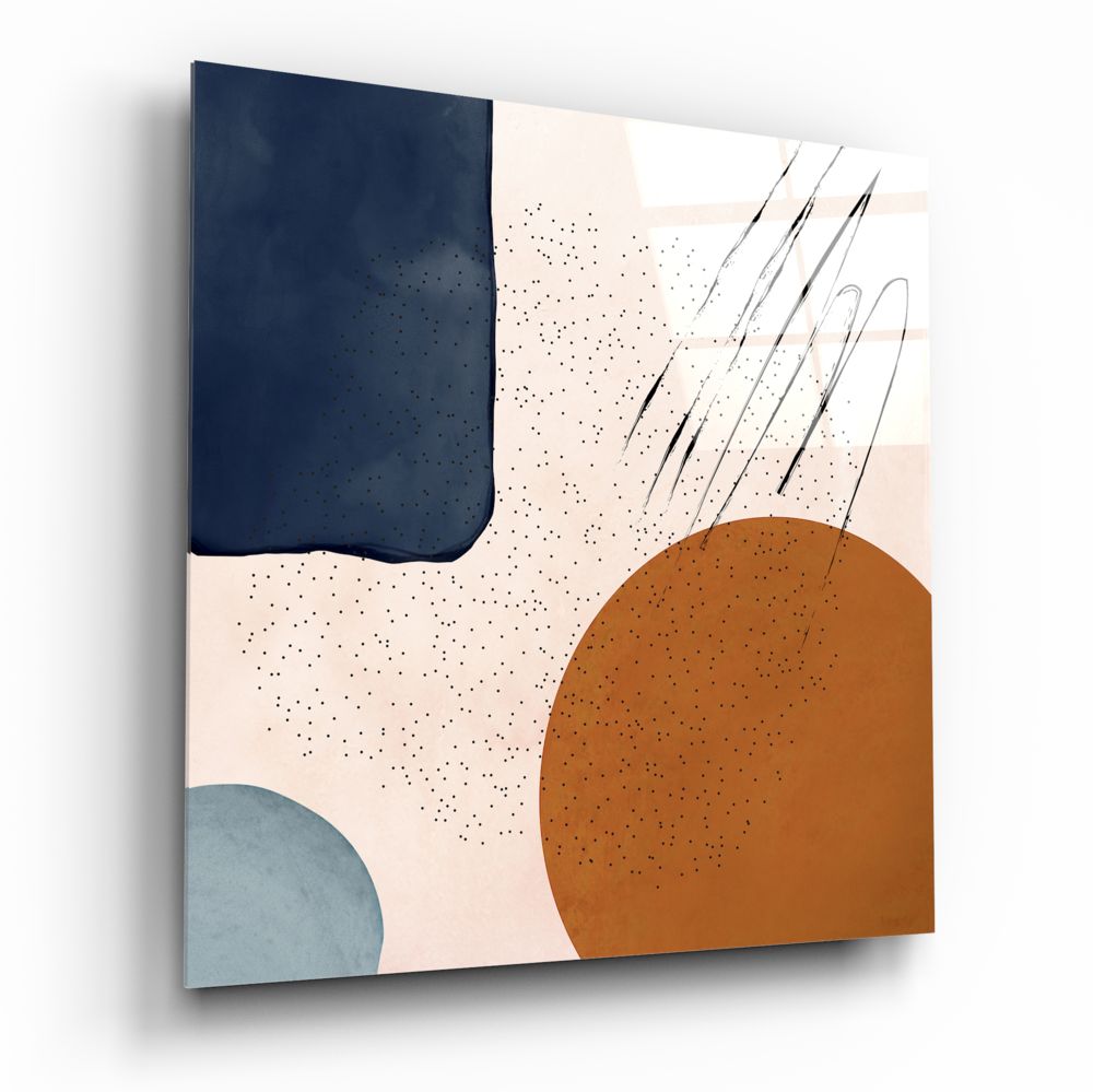 Abstract Shapes Glass Wall Art print with glossy tempered glass finish