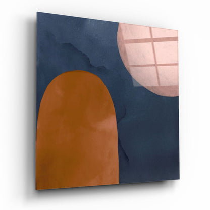 Abstract Shapes Glass Wall Art print with glossy tempered glass finish