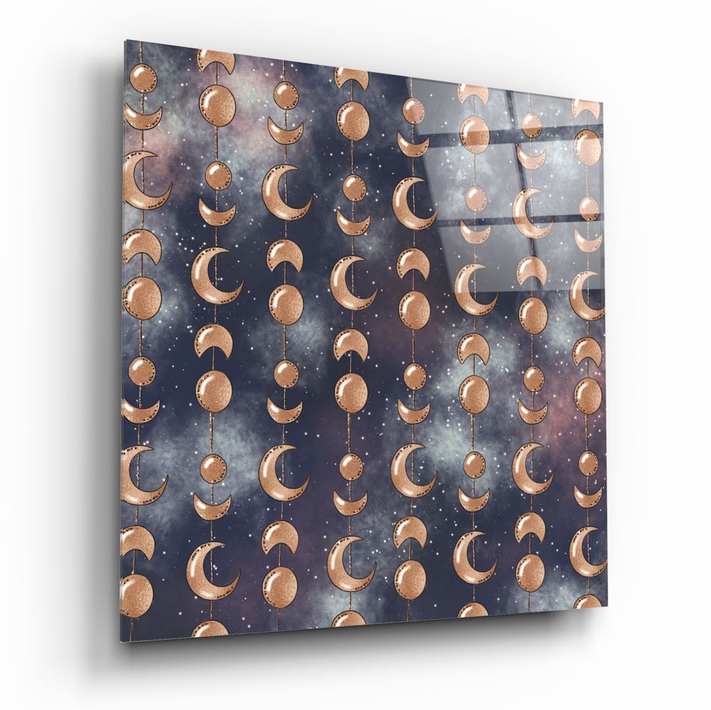 Moon Phrases Glass Wall Art celestial print
