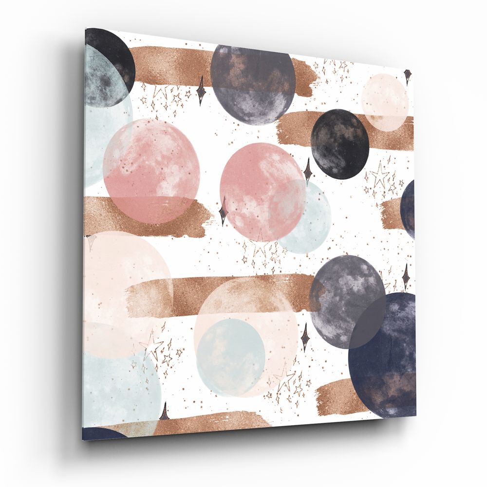 Bounces Glass Wall Art - bold abstract design