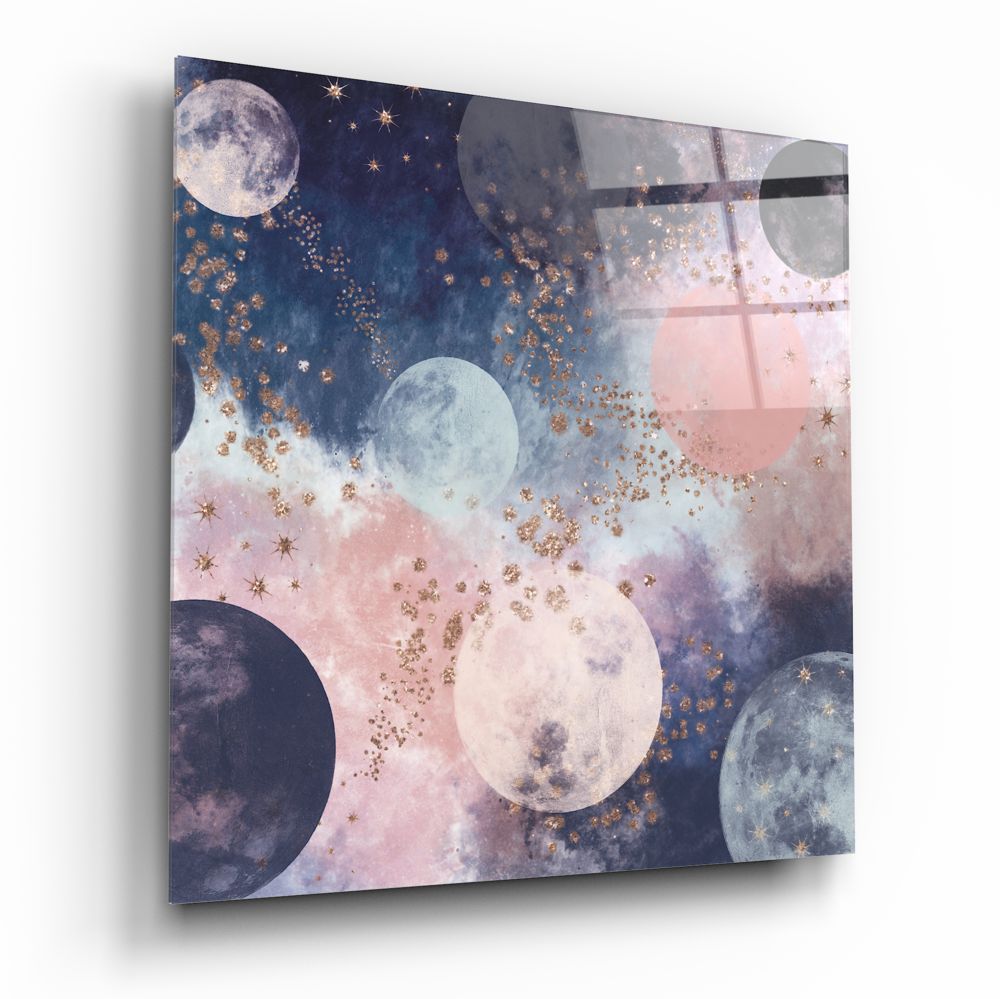 Dreamy space cosmic glass wall art