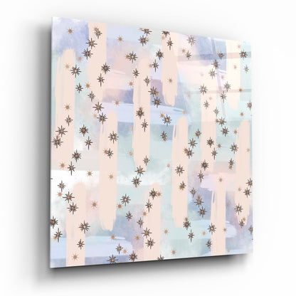 Dreamy starry sky glass wall art