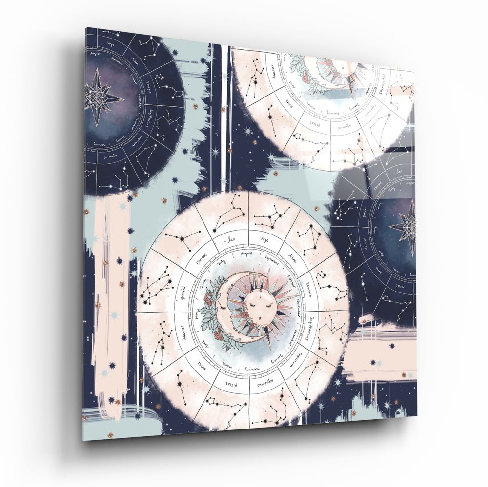 Zodiac Wheel Sun Moon Art