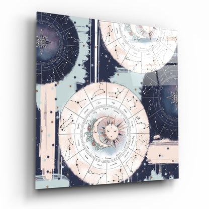Zodiac Wheel Sun Moon Art