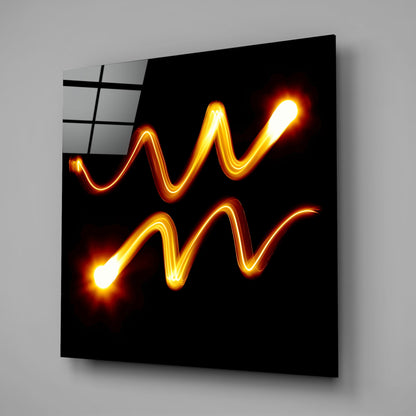 Aquarius Zodiac Symbol Glass Wall Art