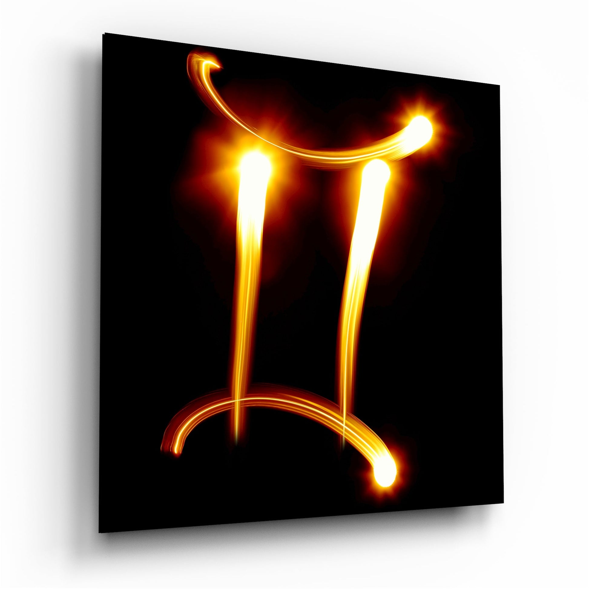 Gemini zodiac symbol glass wall art