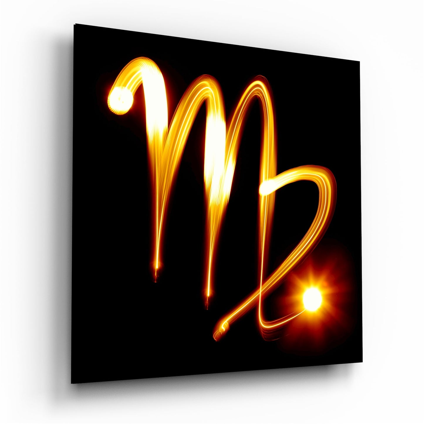 Amber Virgo zodiac symbol glass wall art