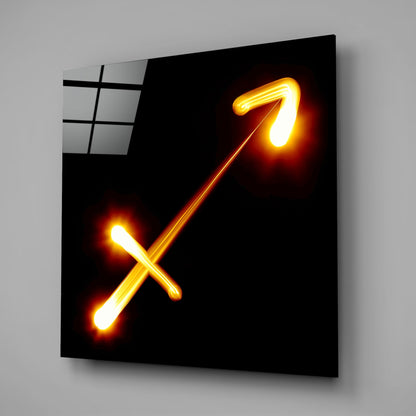 Sagittarius Zodiac Symbol Glass Wall Art