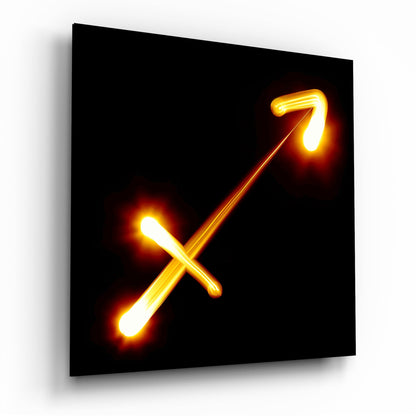 Sagittarius zodiac symbol glass wall art