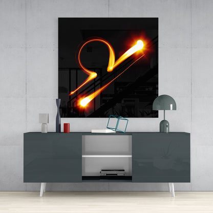 Libra Zodiac Symbol Glass Wall Art