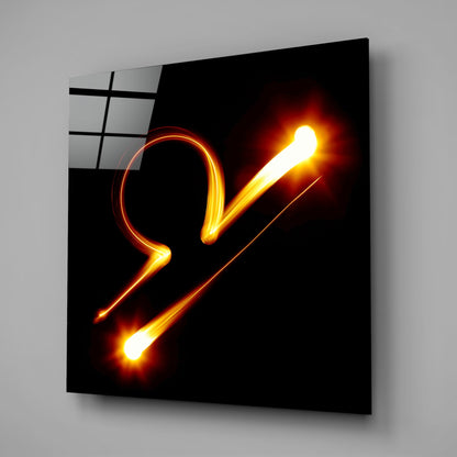 Libra Zodiac Symbol Glass Wall Art