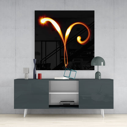 Aries Symbol Glass Wall Art