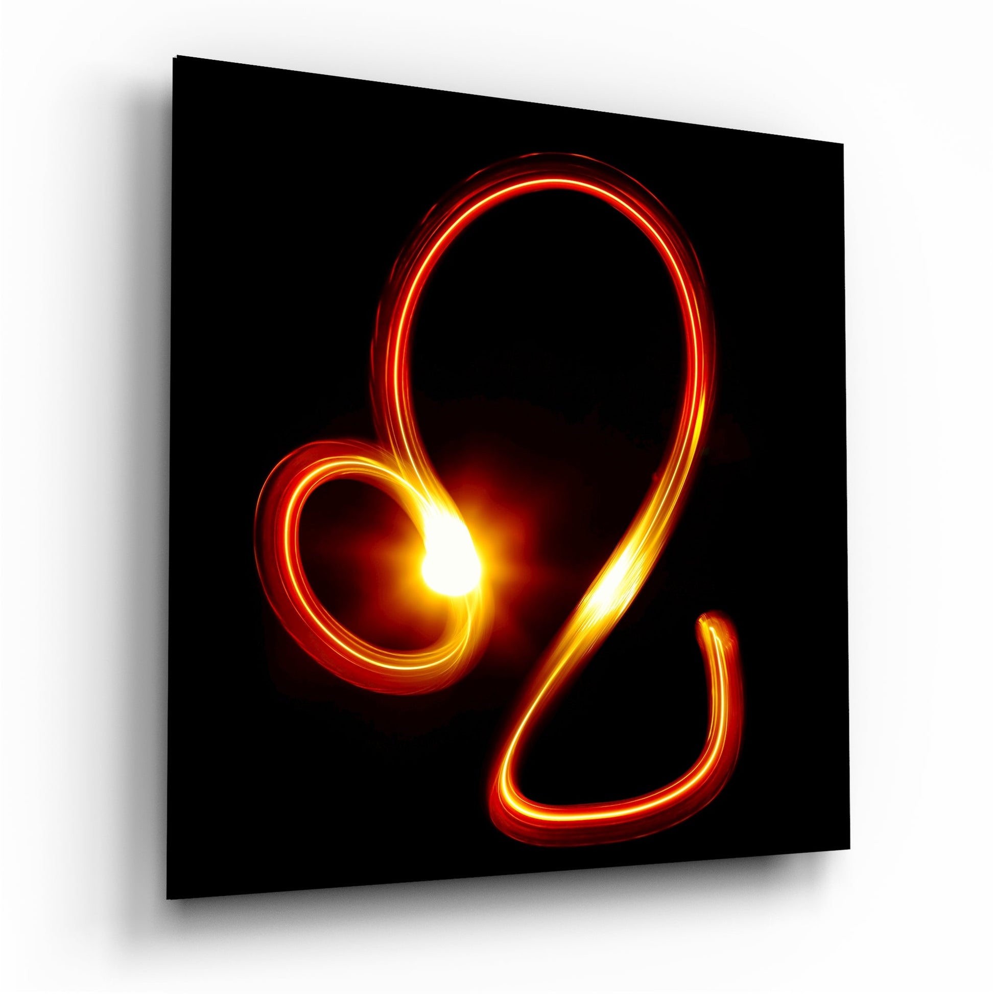 Leo zodiac symbol glass wall art