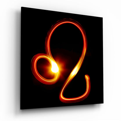 Leo zodiac symbol glass wall art