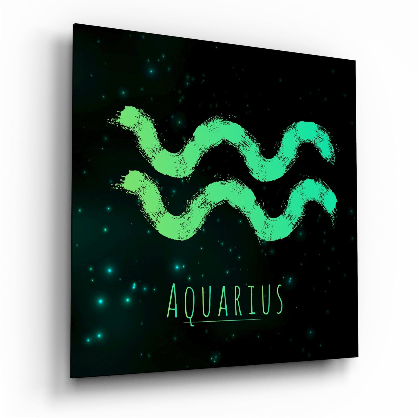 Starry Aquarius glass wall art print